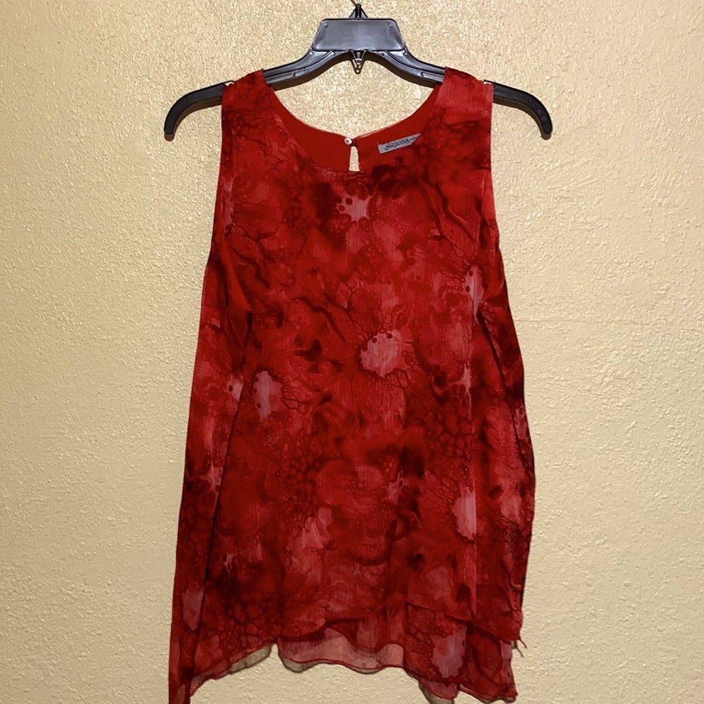 Arianna Top Sleeveless Blouse L/XL Red  🌀